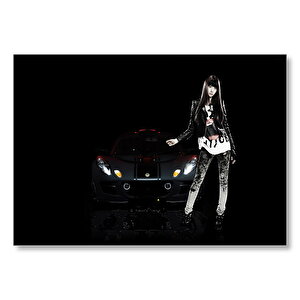 Arabalı Güzel Kız Yoona Mdf Ahşap Tablo 35x50 cm