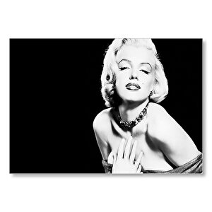 Ahşaptablo Marilyn Monroe Siyah Fon Kolye Mdf Ahşap Tablo 35x50 cm