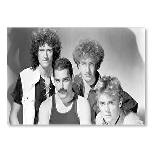 Queen Grup Üyeleri Siyah Beyaz Mdf Ahşap Tablo 25x35 cm