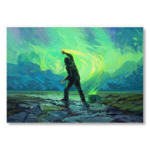 Gökyüzünü Boyayan Adam Mdf Ahşap Tablo 35x50 cm