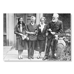 George Bernard Shaw Nancy Astor Amy Johnson Charlie Chaplin Mdf Ahşap Tablo 25x35 cm