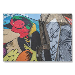 Öpüşen Çift Bina Boyama Mdf Ahşap Tablo 25x35 cm