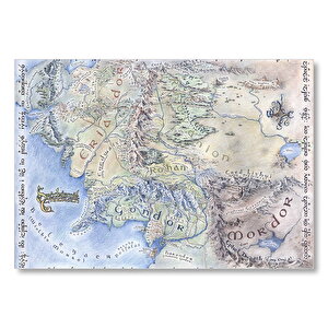 Yüzüklerin Efendisi Ortadünya Haritası Mdf Ahşap Tablo 50x70 cm
