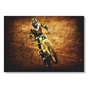 Motokros Vintage Tarzı Görsel Mdf Ahşap Tablo 50x70 cm