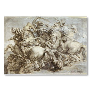 Leonardo Da Vinci Savaş Sahnesi Mdf Ahşap Tablo 25x35 cm