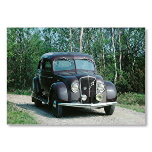 Volvo Pv36 Carioca Modeli İle Ormanda Gezinti Mdf Ahşap Tablo 35x50 cm