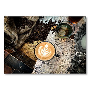 Antikalar Haritalar İrlanda Sütlü Kahvesi Görseli Mdf Ahşap Tablo 50x70 cm