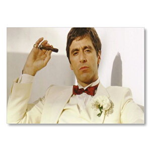 Al Pacino Baba Filmi Beyaz Takım Elbise Mdf Ahşap Tablo 50x70 cm