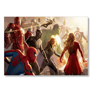 Marvel Sinematik Evreni Tüm Kahramanlar Mdf Ahşap Tablo 50x70 cm