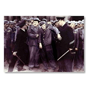 Stan Laurel Ve Oliver Hardy Mdf Ahşap Tablo 35x50 cm