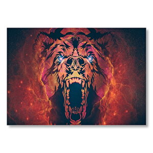 Işık İçinde Sanatsal Ayı Görseli Mdf Ahşap Tablo 50x70 cm