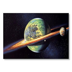 Gezegenler Satrün Pluto Mdf Ahşap Tablo 25x35 cm