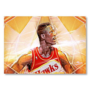 Dominique Wilkins Hawks Basketbol Mdf Ahşap Tablo 50x70 cm