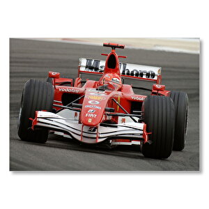 Kırmızı Ferrari F1 Formula Yarışı Mdf Ahşap Tablo 25x35 cm
