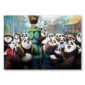 Kung Fu Panda Ailesi Mdf Ahşap Tablo 35x50 cm