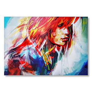 Kızıl Saçlı Kız Dijital Sanat Mdf Ahşap Tablo 25x35 cm
