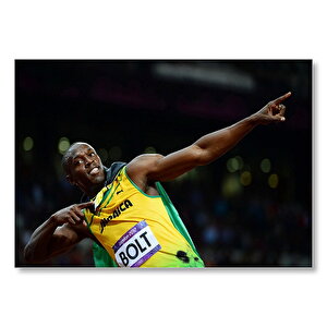Usain Bolt Jamaika Sprint Sporları 2012 Londra Mdf Ahşap Tablo 25x35 cm