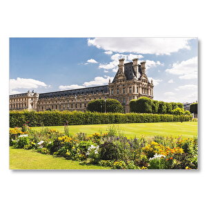 Paris Louivre Sarayı Ve Yeşillikler Mdf Ahşap Tablo 50x70 cm