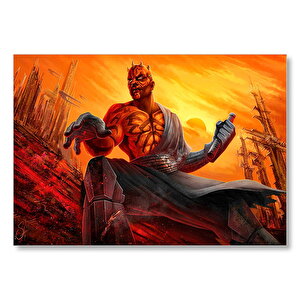 Darth Maul Ve Kızıl Gezegen Mdf Ahşap Tablo 35x50 cm