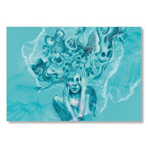 Kadın Hayalleri Ve Düşünceleri Mdf Ahşap Tablo 50x70 cm