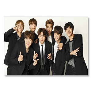 Bts Koreli Gençler Zafer İşareti Mdf Ahşap Tablo 35x50 cm