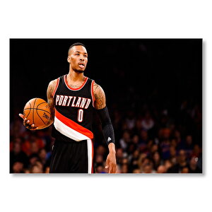 Damian Lillard Portland Oyunda Mdf Ahşap Tablo 50x70 cm