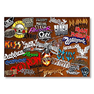 Meşhur Rock Grupları Mdf Ahşap Tablo