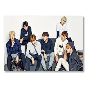 Bts Koreli Gençler Dalgın Pozlar Mdf Ahşap Tablo 35x50 cm