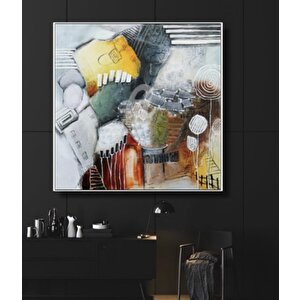 Tablowall Çerçeveli̇ Soyut Yağli Boya Tablo 80x80 80x80 cm