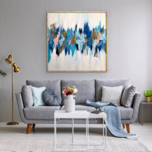 Tablolife Yansımalar - Yağlı Boya Dokulu Tablo 100x100 Çerçeve - Gümüş 100x100 cm