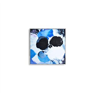 Tablolife Blue Dream - Yağlı Boya Dokulu Tablo 80x80 Çerçeve - Gold 80x80 cm