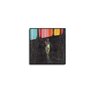 Tablolife End Of Rainbow - Yağlı Boya Dokulu Tablo 80x80 Çerçeve - Gümüş 80x80 cm
