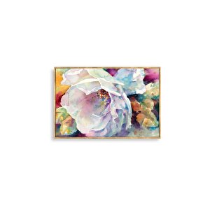 Tablolife Poppy Flower - Yağlı Boya Dokulu Tablo 100x150 Çerçeve - Gold 100x150 cm