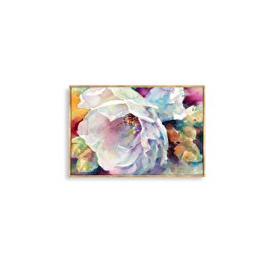 Tablolife Poppy Flower - Yağlı Boya Dokulu Tablo 60x90 Çerçeve - Gold 60x90 cm