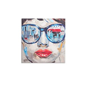 Tablolife Vintage Portre - Yağlı Boya Dokulu Tablo 80x80 Çerçevesiz 80x80 cm
