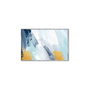 Tablolife Brush Strokes - Yağlı Boya Dokulu Tablo 100x150 Çerçeve - Gümüş 100x150 cm