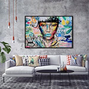 Tablolife Riot Of Colors - Yağlı Boya Dokulu Tablo 75x100 Çerçeve - Gümüş 75x100 cm