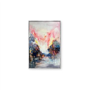 Tablolife Pembe Gökyüzü - Yağlı Boya Dokulu Tablo 90x120 Çerçeve - Gold 90x120 cm