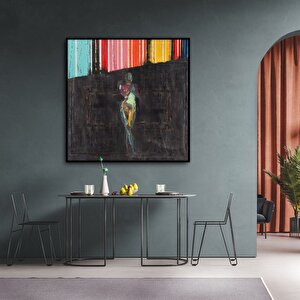 Tablolife End Of Rainbow - Yağlı Boya Dokulu Tablo 120x120 Çerçeve - Siyah 120x120 cm
