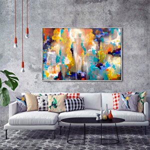 Tablolife Renkli İsyan - Yağlı Boya Dokulu Tablo 60x90 Çerçeve - Siyah 60x90 cm