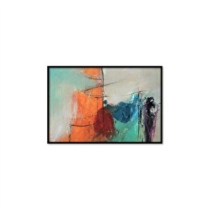 Tablolife Blue Smile - Yağlı Boya Dokulu Tablo 75x100 Çerçeve - Gold 75x100 cm