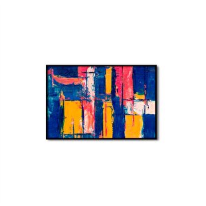 Tablolife Navy Maze - Yağlı Boya Dokulu Tablo 75x100 Çerçeve - Gold 75x100 cm