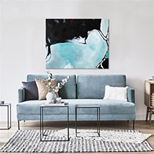 Tablolife Toz Mavi - Yağlı Boya Dokulu Tablo 60x90 Çerçeve - Siyah 60x90 cm