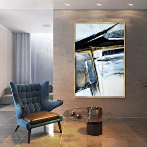 Tablolife Eriyen Karanlık - Yağlı Boya Dokulu Tablo 60x90 Çerçeve - Gold 60x90 cm