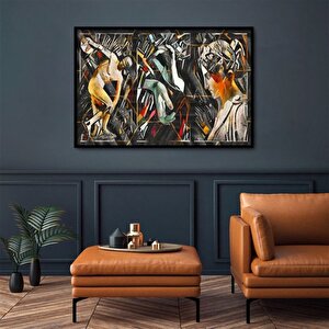 Tablolife Heykeller - Yağlı Boya Dokulu Tablo 100x150 Çerçeve - Gümüş 100x150 cm