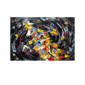 Tablolife Renkli Girdap - Yağlı Boya Dokulu Tablo 100x150 Çerçevesiz 100x150 cm
