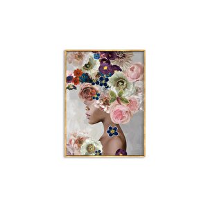 Tablolife Women İn Flowers  2 - Yağlı Boya Dokulu Tablo 60x90 Çerçevesiz 60x90 cm
