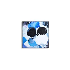 Tablolife Blue Dream - Yağlı Boya Dokulu Tablo 100x100 Çerçeve - Siyah 100x100 cm