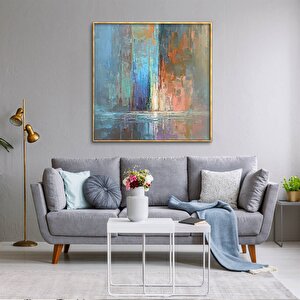 Tablolife Abstract Waterfall - Yağlı Boya Dokulu Tablo 120x120 Çerçevesiz 120x120 cm