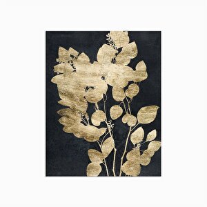 Tablolife Gold Flower - Yağlı Boya Dokulu Tablo 90x120 Çerçeve - Gümüş 90x120 cm